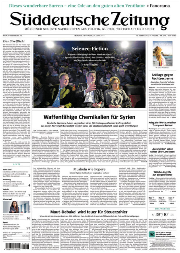 Portada de Sueddeutsche (Germany)