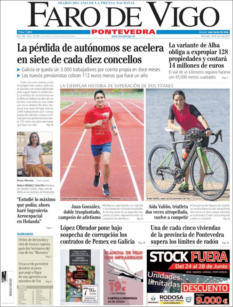 Portada de El Faro de Vigo - Pontevedra (Espa&ntilde;a)