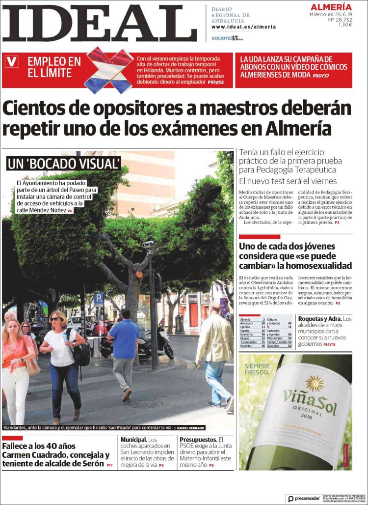 Portada de Ideal Almeria (España)