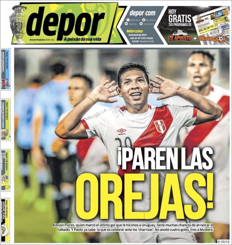 Portada de Depor (Per&uacute;)