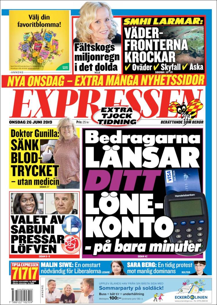 Portada de Expressen (Suecia)