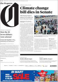 Portada de The Oregonian (USA)