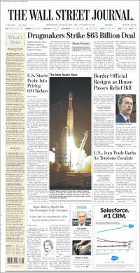 Portada de Wall Street Journal (USA)