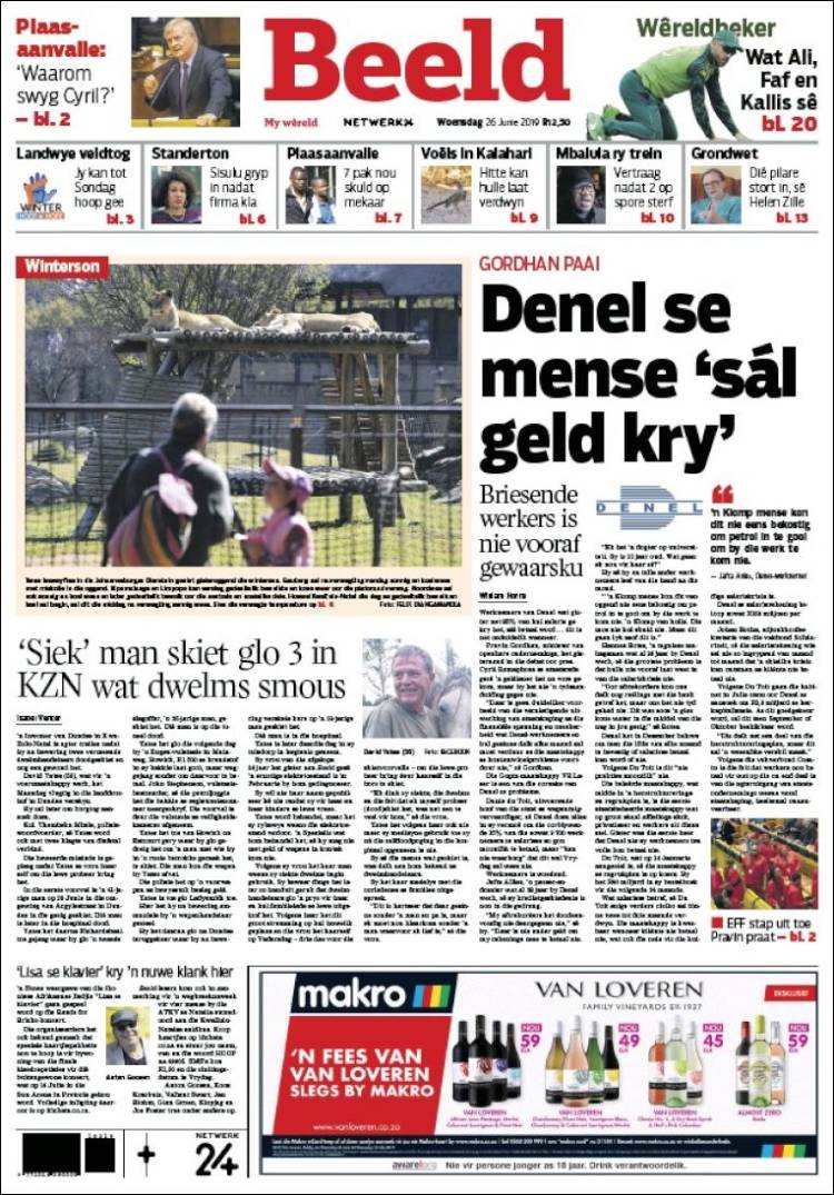 Portada de Beeld (Sud&aacute;frica)