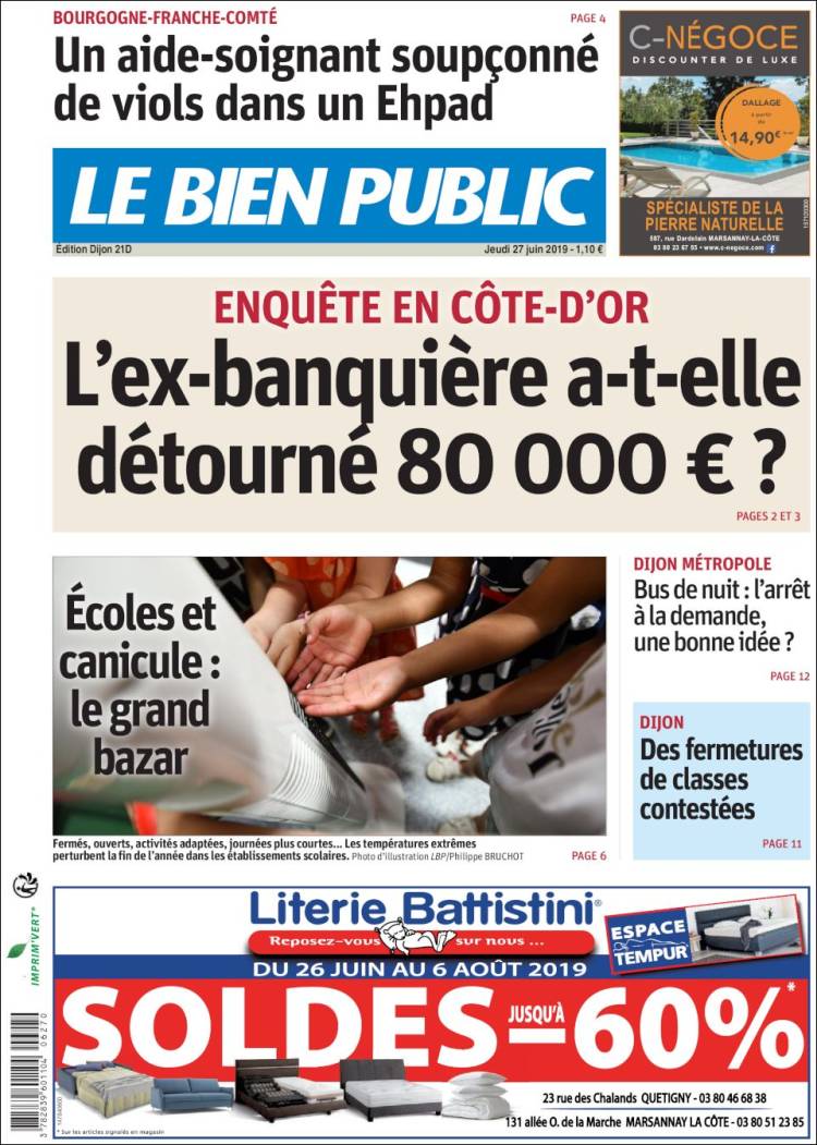 Portada de Le Bien Public (Francia)