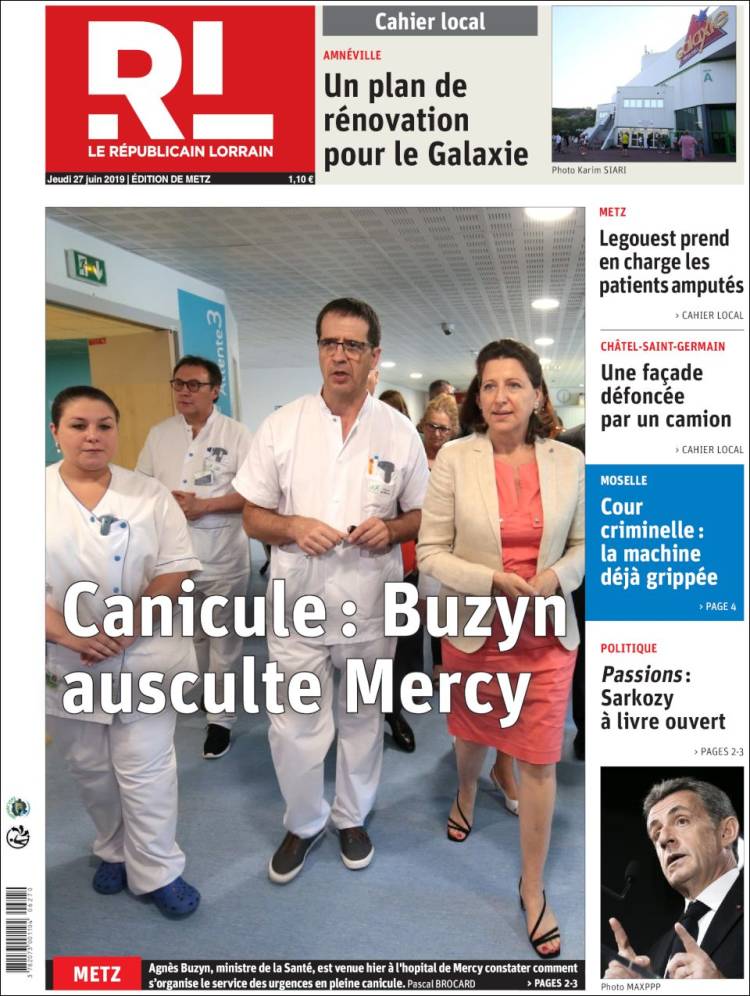 Portada de Le Republicain Lorrain (France)