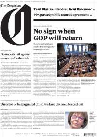 Portada de The Oregonian (USA)