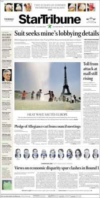 Portada de Star Tribune (États-Unis)