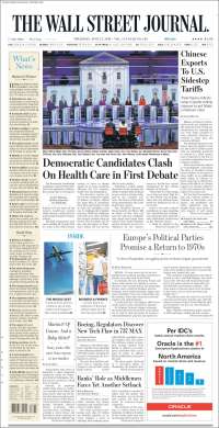 Portada de Wall Street Journal (USA)