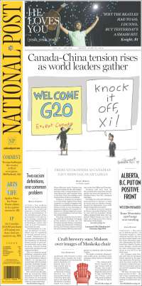 Portada de The National Post (Canadá)