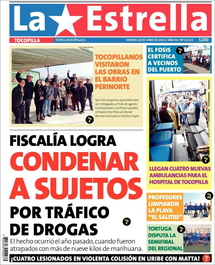 Portada de La Estrella de Tocopilla (Chile)