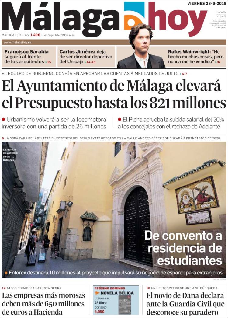 Portada de Málaga Hoy (España)