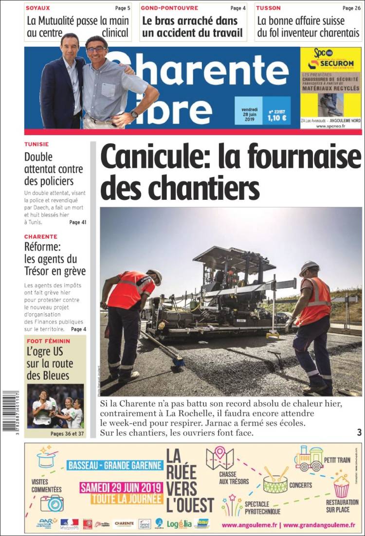 Portada de Charente Libre (France)