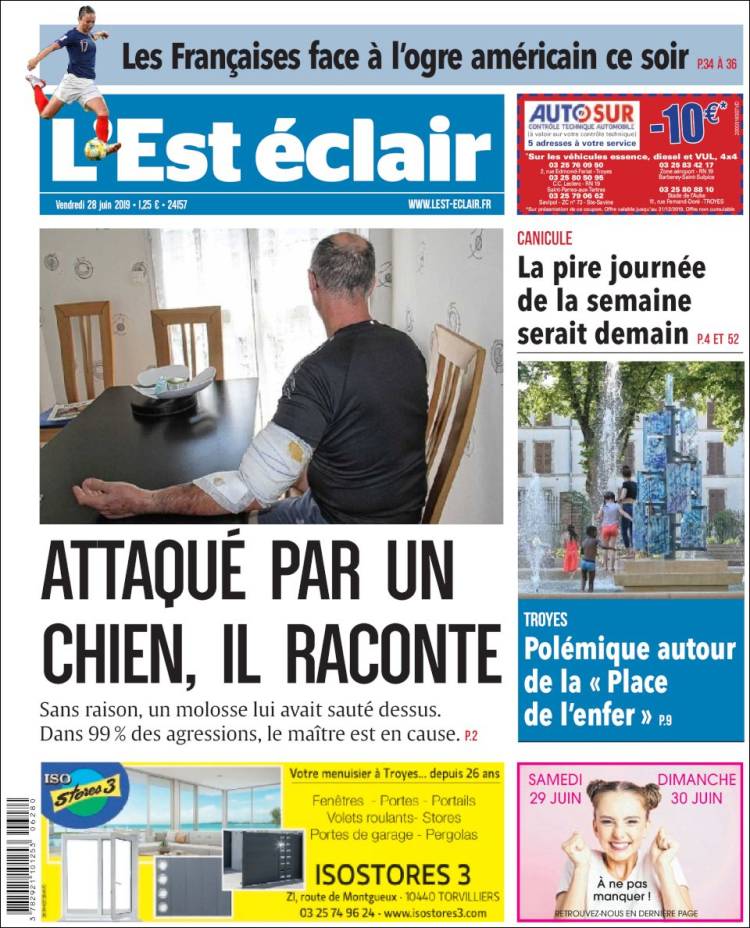 Portada de L'Est Eclair (Francia)