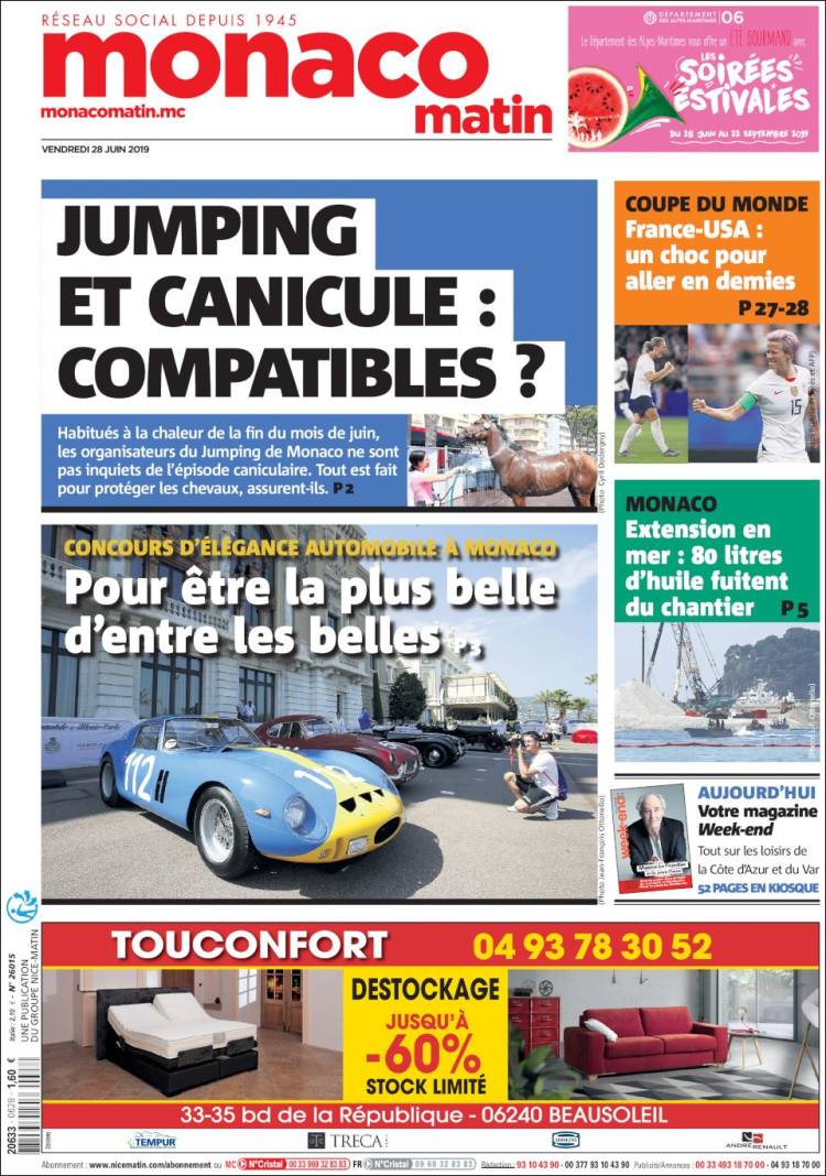 Portada de Nice-Matin (France)