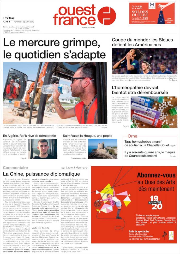 Portada de Ouest France (Francia)