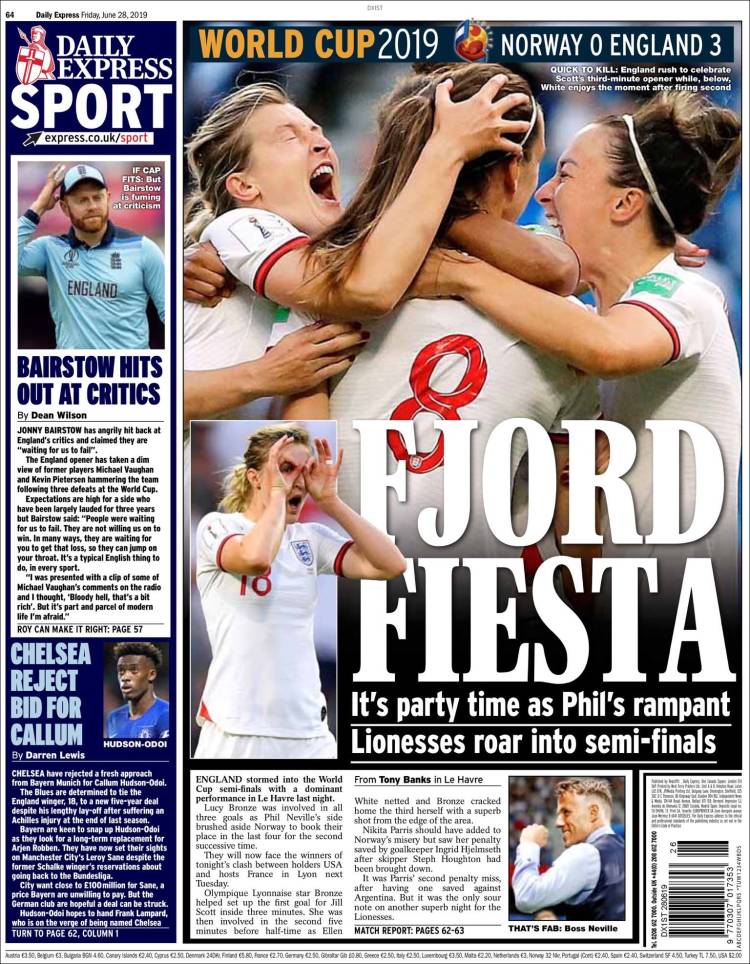 Portada de Express Sport (Reino Unido)