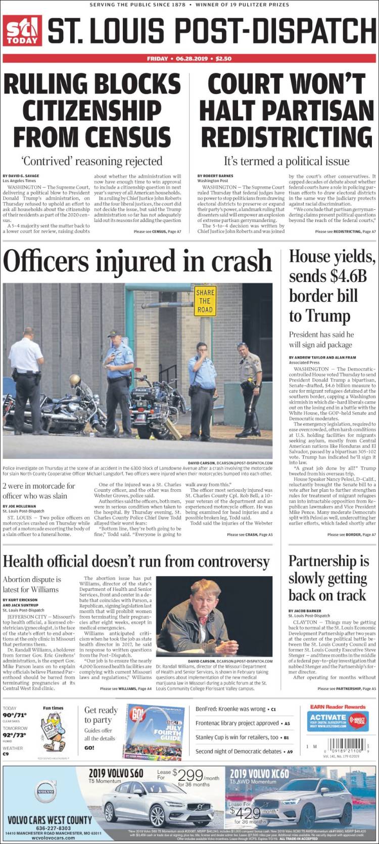 Portada de St. Louis Post-Dispatch (États-Unis)