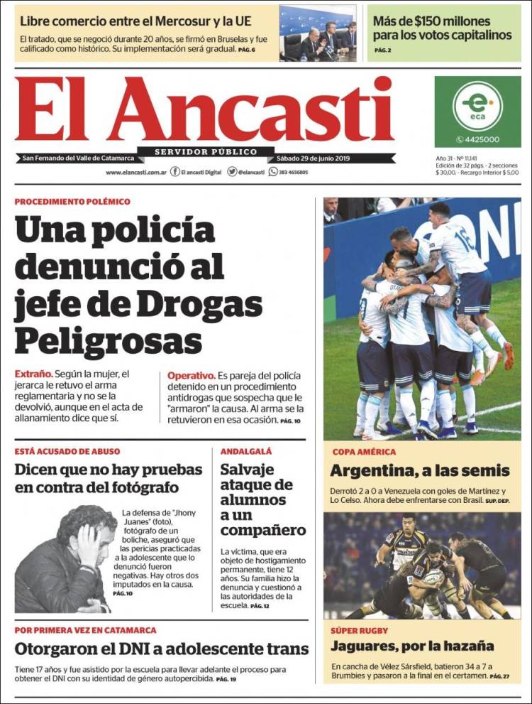 Portada de El Ancasti (Argentina)