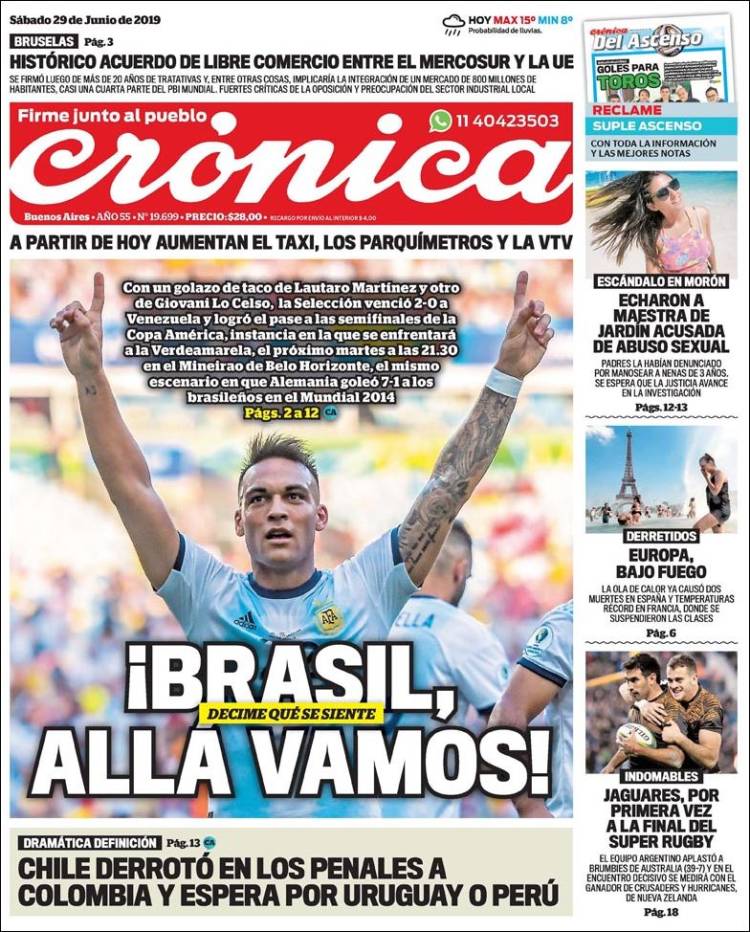 Portada de Crónica (Argentina)