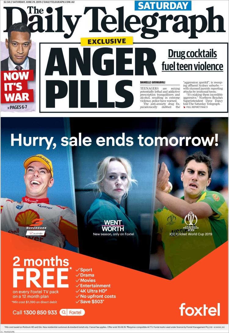 Portada de The Daily Telegraph (Australia)