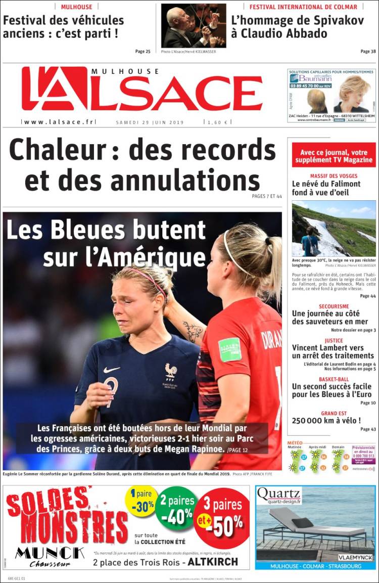 Portada de Journal L'Alsace (France)