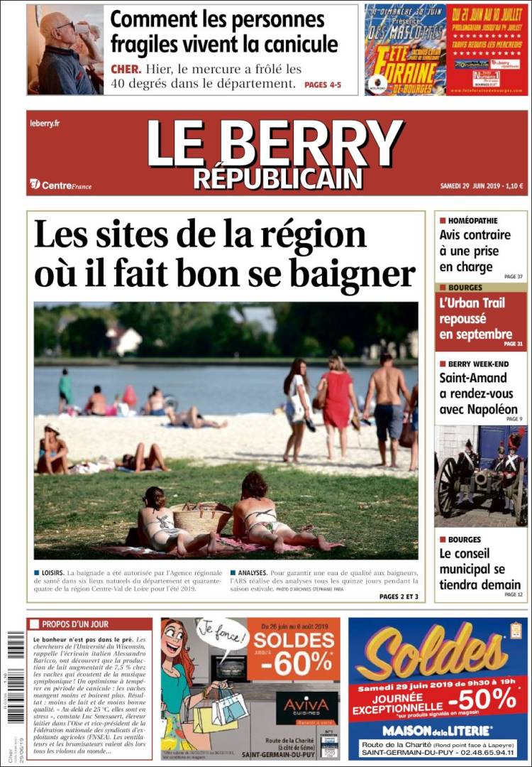 Portada de Berry Republicain (Francia)