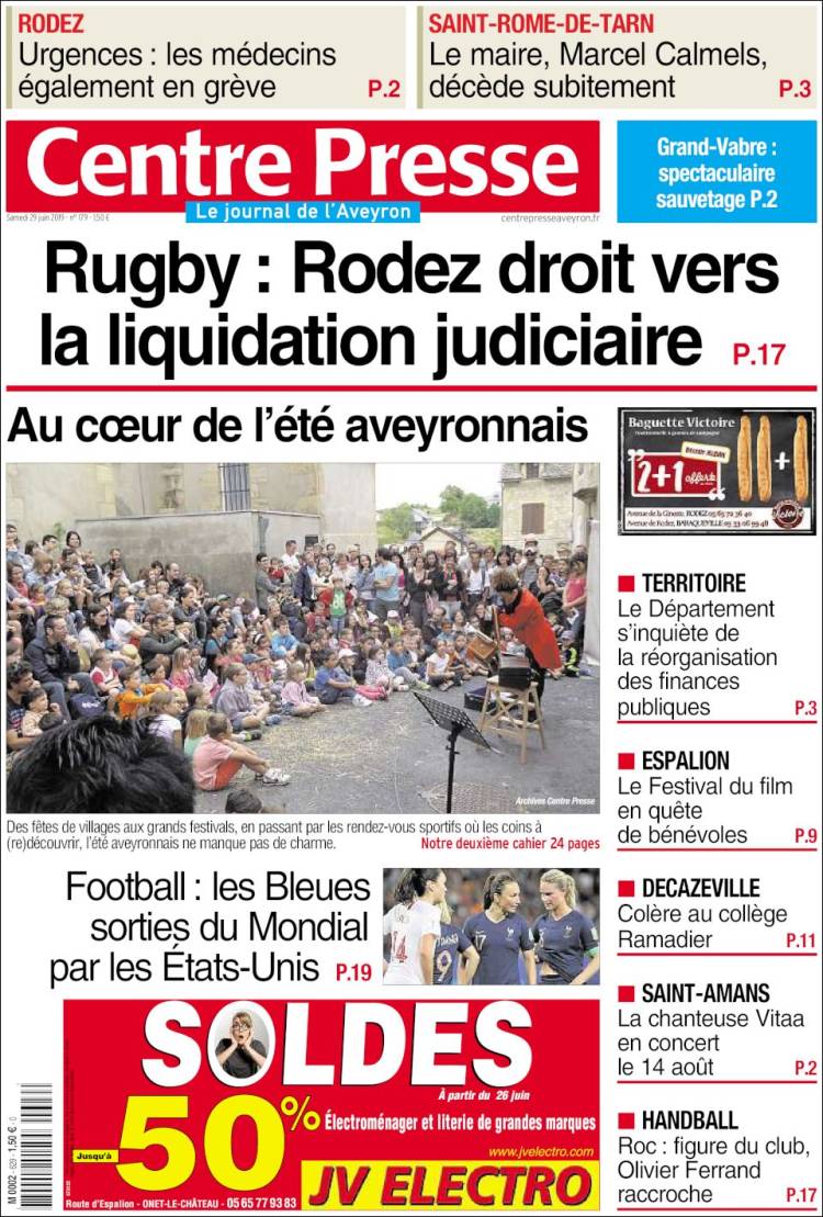 Portada de Centre Presse (France)