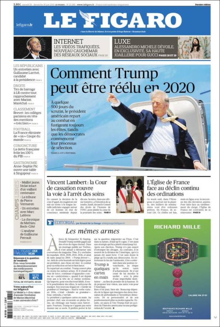 Portada de Le Figaro (Francia)