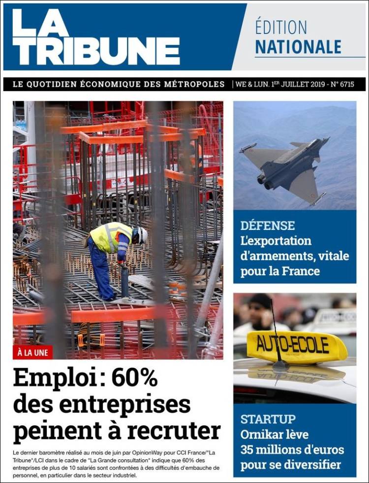 Portada de La Tribune (France)