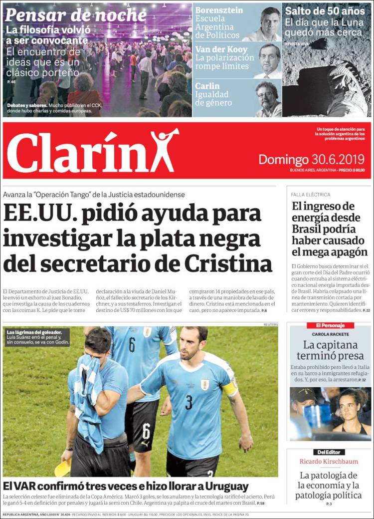 Portada de Clarín (Argentina)