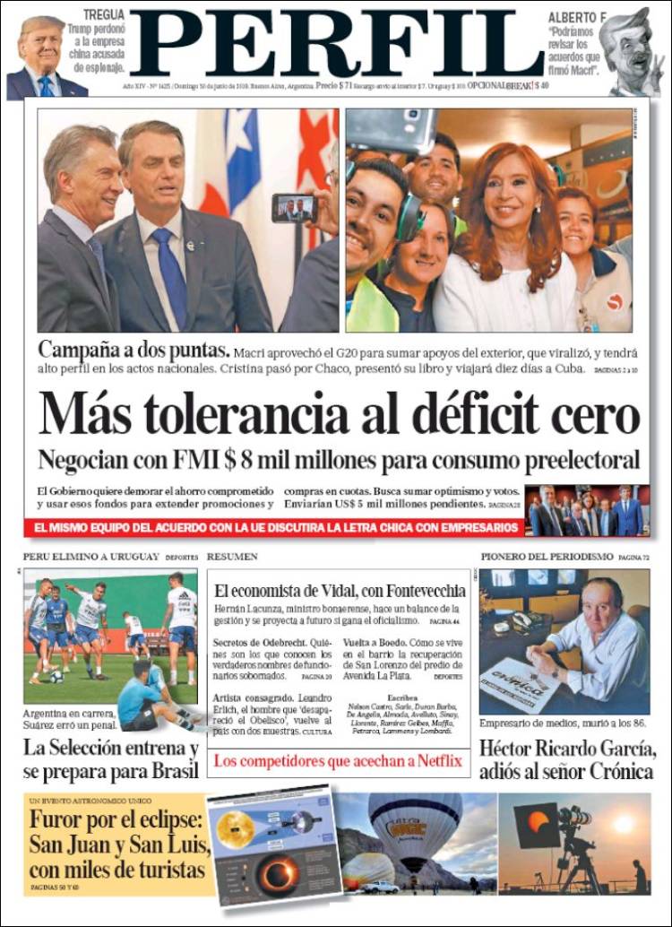 Portada de Diario Perfil (Argentina)