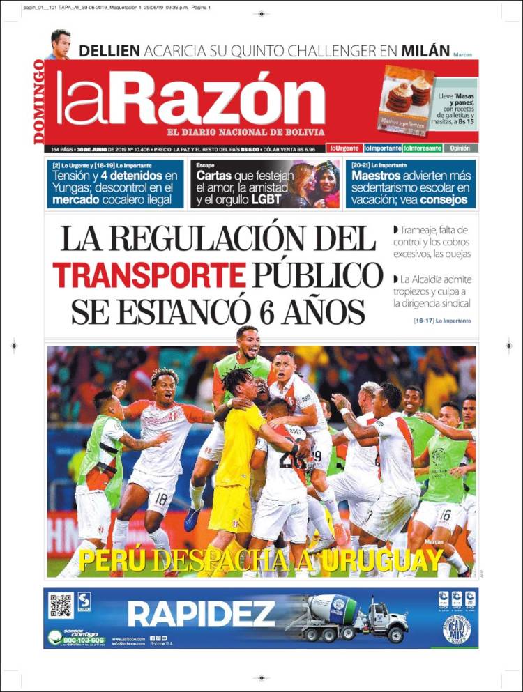 Portada de La Razón (Bolivia)