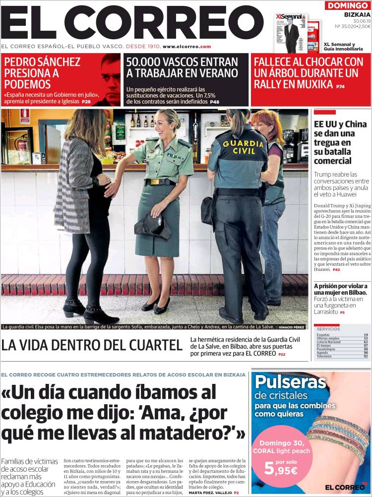 Portada de El Correo (España)