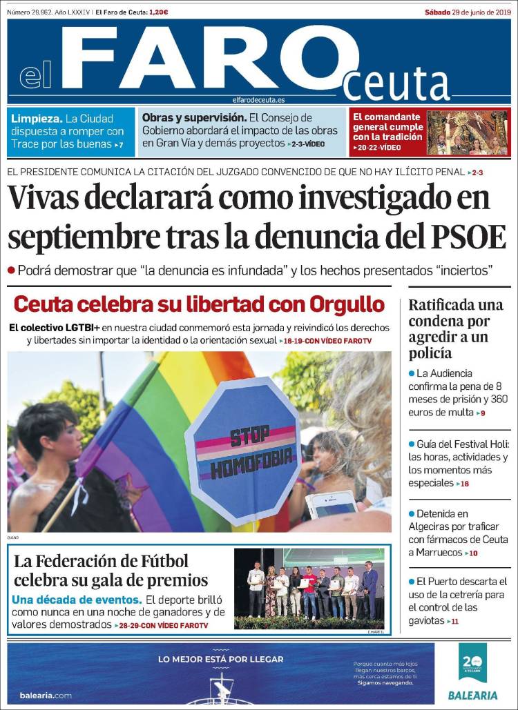 Portada de El Faro de Ceuta (Espa&ntilde;a)