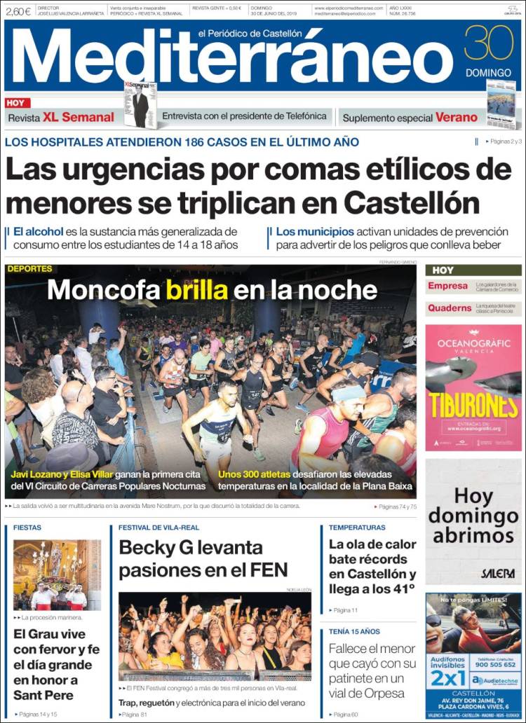 Portada de El Periódico Mediterraneo (Espa&ntilde;a)