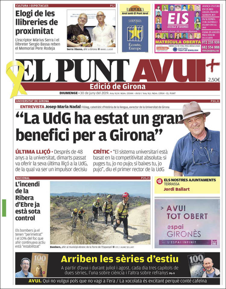 Portada de El Punt Avui - Girona (Espa&ntilde;a)
