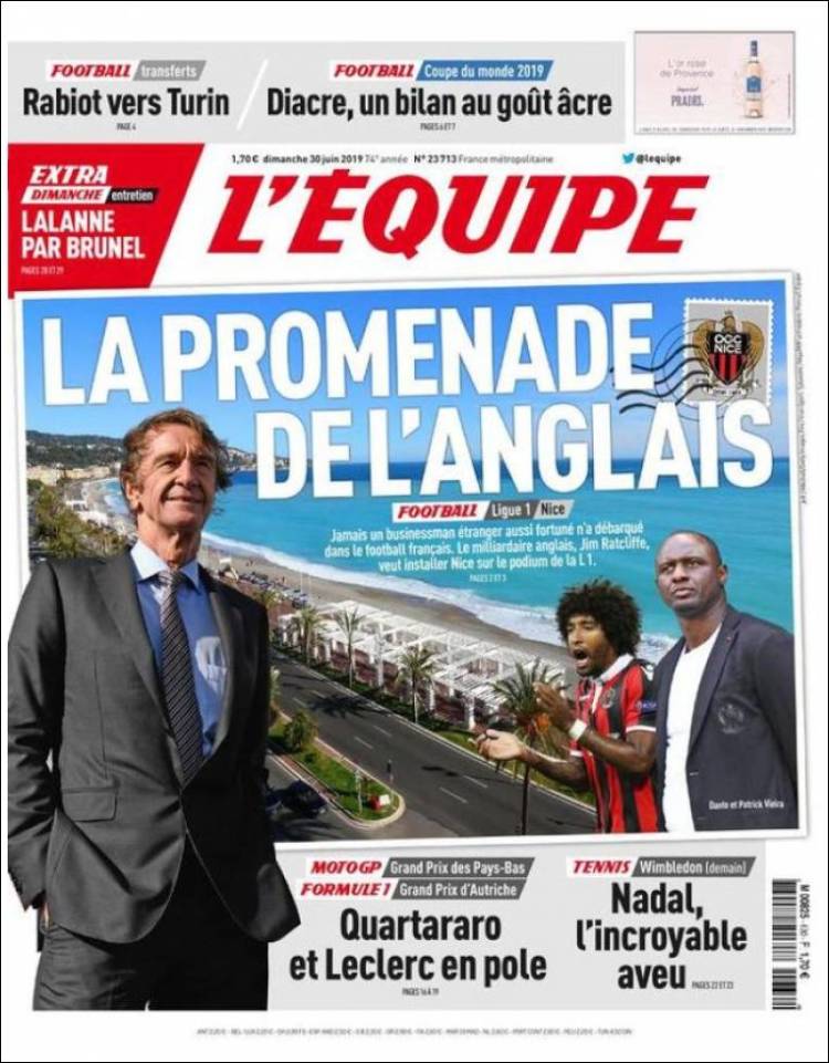 Portada de L'Equipe (Francia)