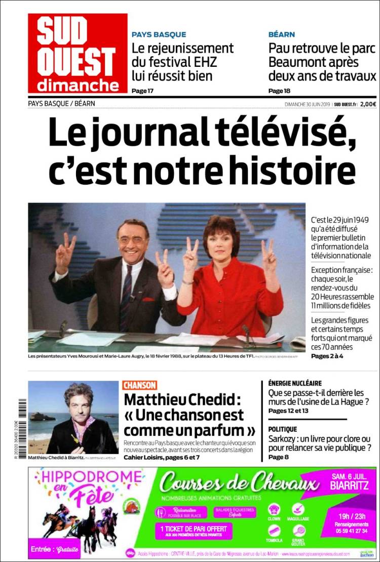 Portada de Sud Ouest (Francia)