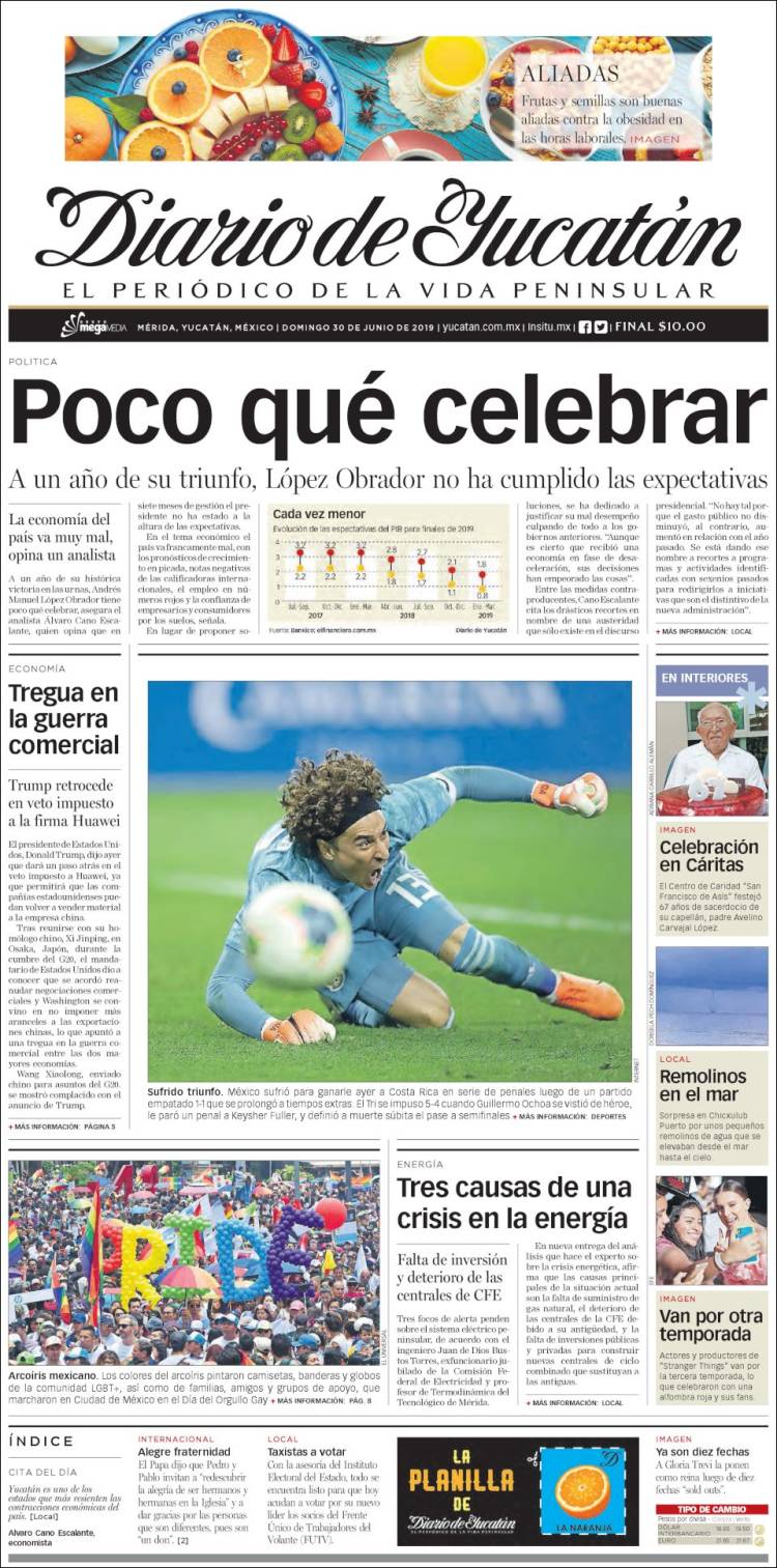 Portada de Diario de Yucatán (M&eacute;xico)