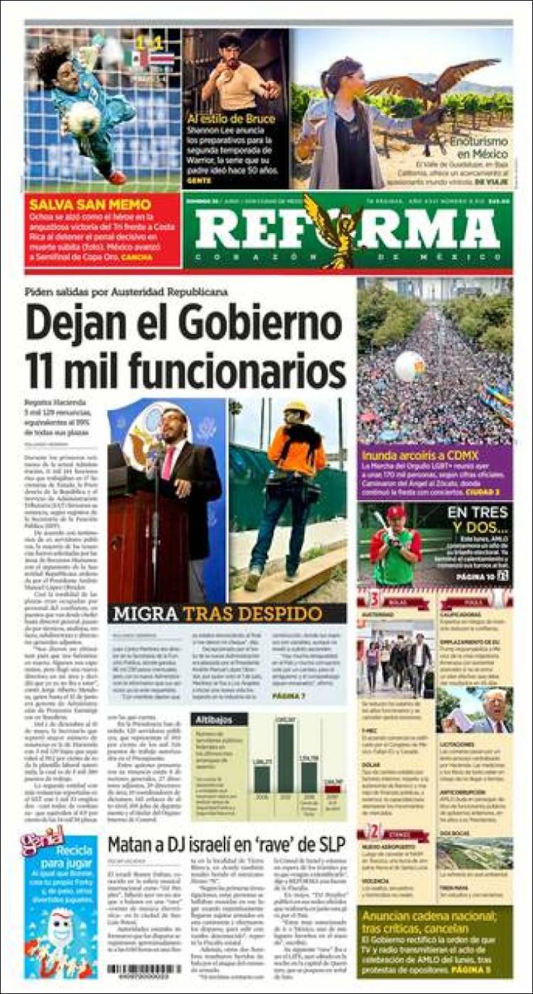 Portada de Reforma (M&eacute;xico)