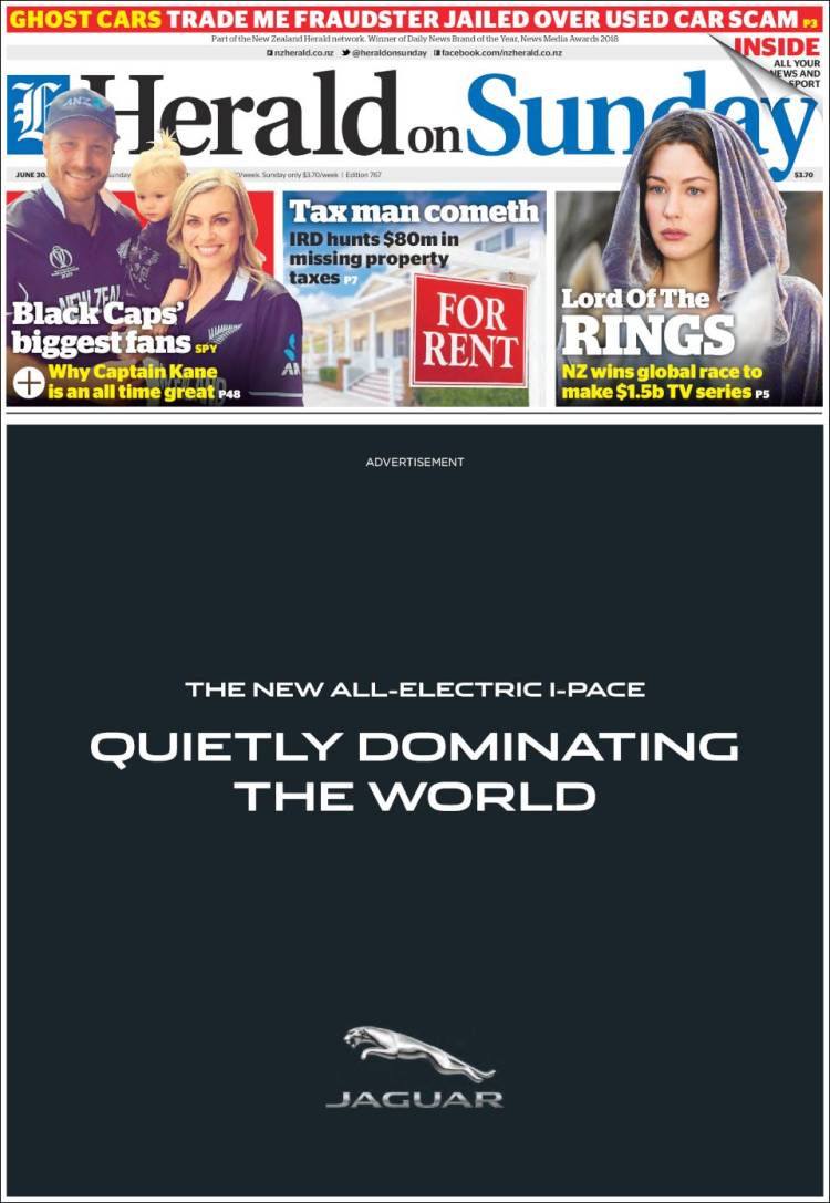 Portada de The New Zealand Herald (Nueva Zelanda)