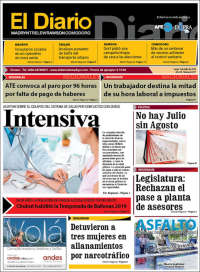 Portada de El Diario de Madryn (Argentina)