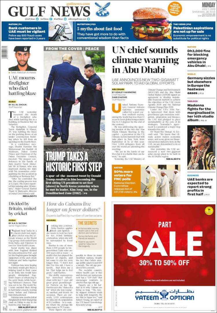 Portada de Gulf News (Asie-Pacifique)