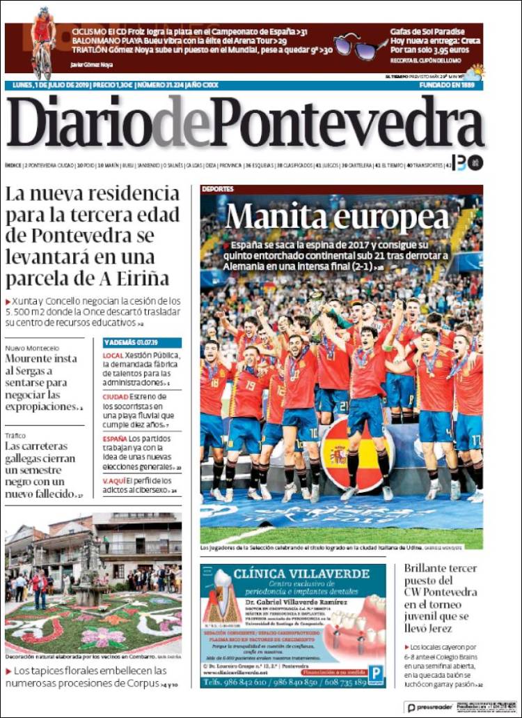 Portada de Diario de Pontevedra (Spain)