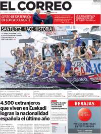 Portada de El Correo (España)