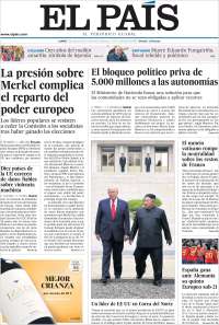 Portada de El País (España)