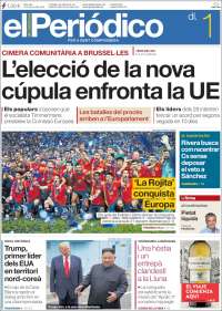 Portada de El Periódico de Catalunya (España)