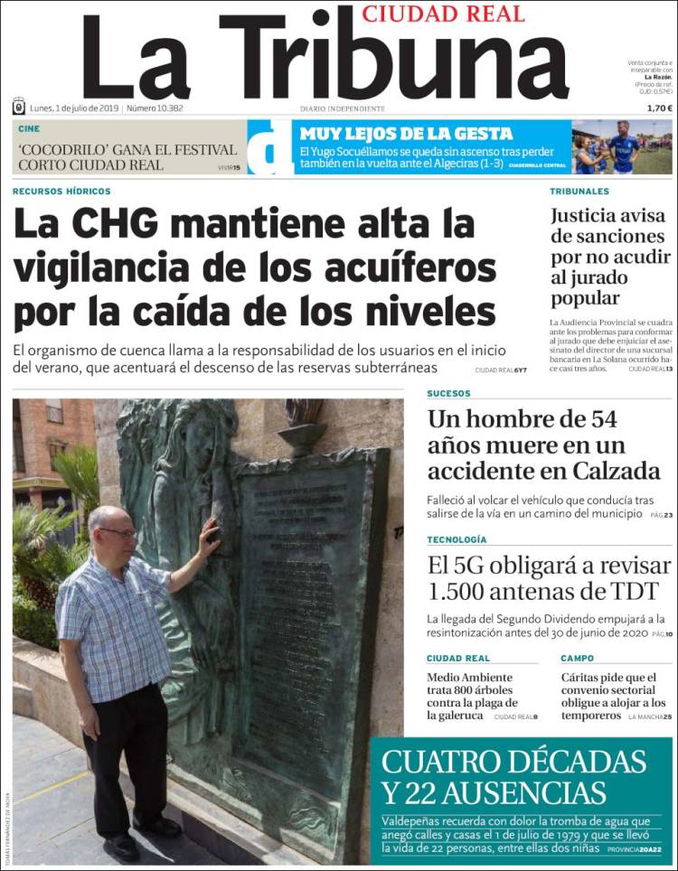 Portada de La Tribuna de Ciudad Real (España)