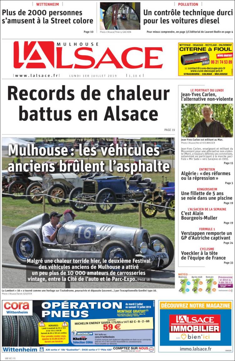 Portada de Journal L'Alsace (France)